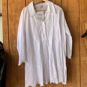 Beautiful white blouse with pleats and design